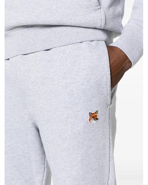 Maison Kitsuné White Fox Appliqué Track Pants - Men's - Cotton for men