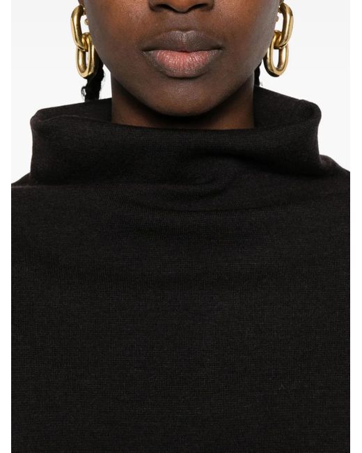 P.A.R.O.S.H. Black High-Neck Long-Sleeve Sweater