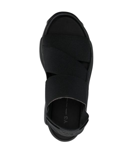 Y-3 Black Rivalry Elasticated-Strap Sandals