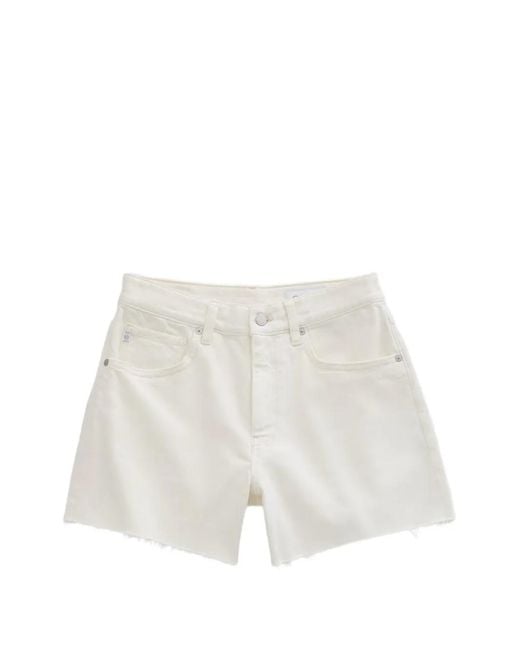 Agl Attilio Giusti Leombruni White Halle Raw-Edge Shorts