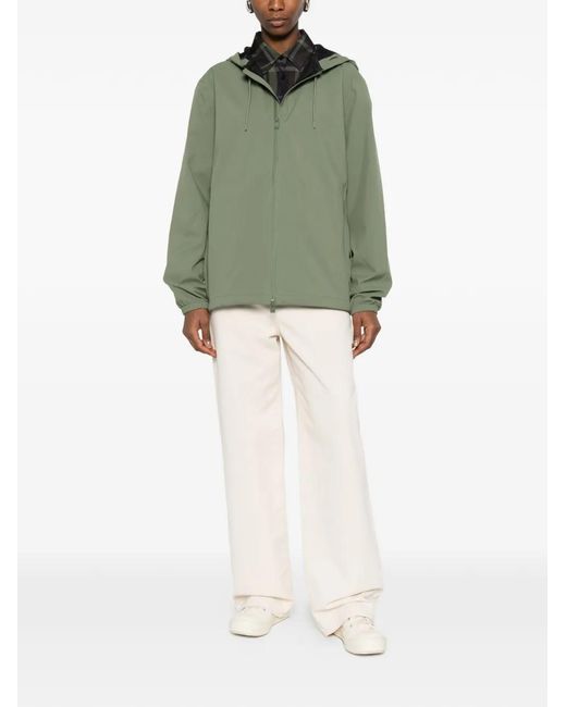 Rains Green Suva Hooded Hardshell Jacket