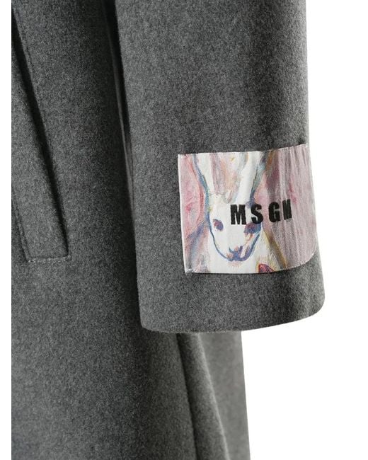 Abrigo Con Doble Botonadura MSGM de hombre de color Gray