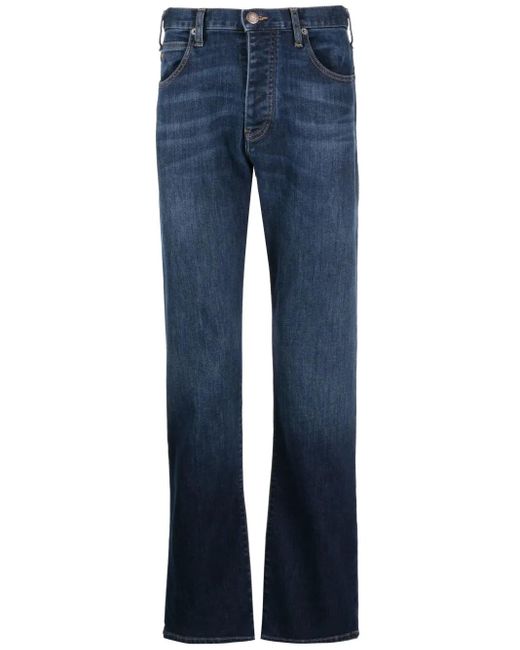 Emporio Armani Blue J21 Straight-Leg Jeans for men