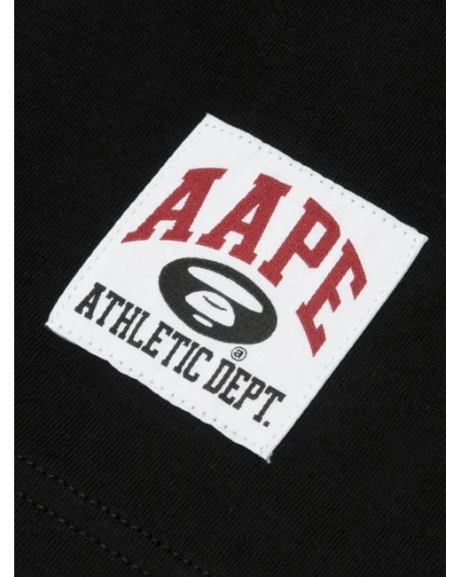 メンズ Aape By A Bathing Ape クルーネック ロングtシャツ Black