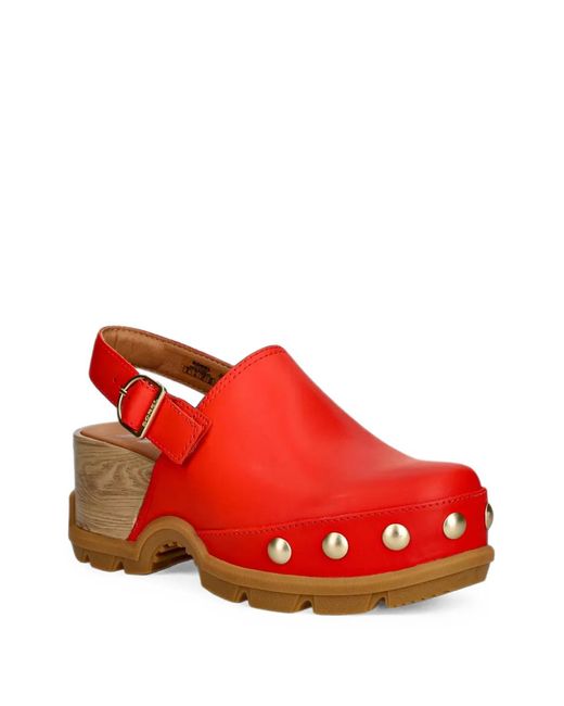 Sorel Red Roam'N Clog Rvt Studded Slingback Clogs