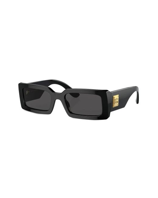 Dolce & Gabbana Black Rectangle-Frame Sunglasses