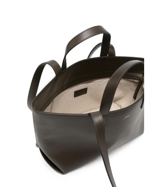 A.P.C. Black Small Drummer Logo-Print Tote Bag