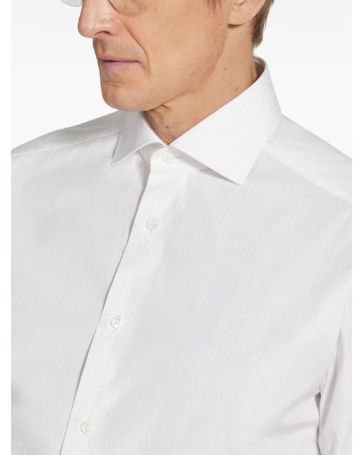 Zegna Gestreept Overhemd in het White voor heren