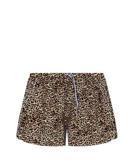 Munthe Brown Buniga Leopard-Print Drawstring Shorts