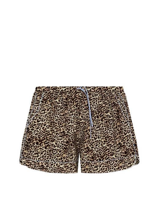 Munthe Brown Buniga Leopard-Print Drawstring Shorts