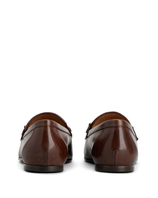Tod's Brown Logo-Plaque Loafers