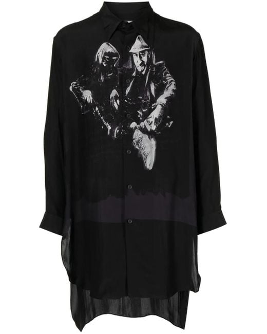 Yohji Yamamoto Hemd Mit Grafischem Print in Black für Herren
