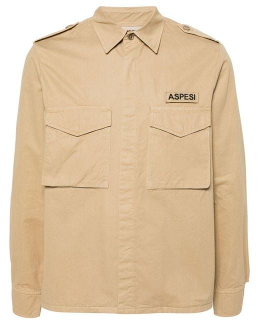 Aspesi Natural Logo-Patch Shirt for men