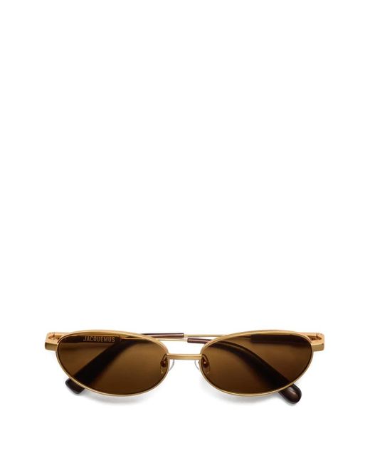 Jacquemus Brown Alba Oval-Frame Sunglasses