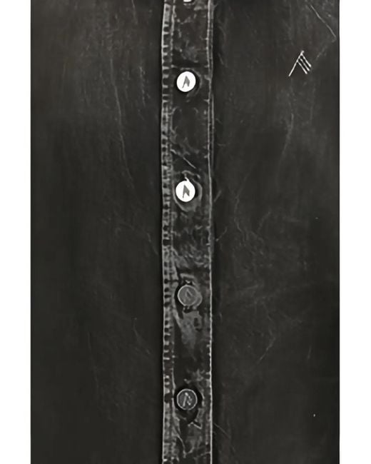 The Attico Black Asymmetric Long-Sleeve Denim Shirt