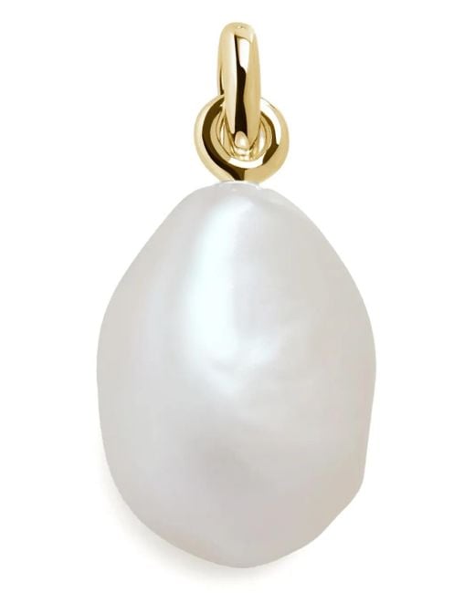 Colgante en oro amarillo de 14 ct con perla barroca Monica Vinader de color White