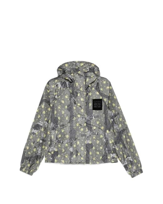 Ganni Gray Recycled Polyamide Jacket
