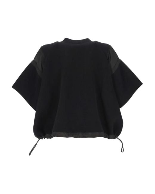 Sacai Black Drawstring Knitted Top