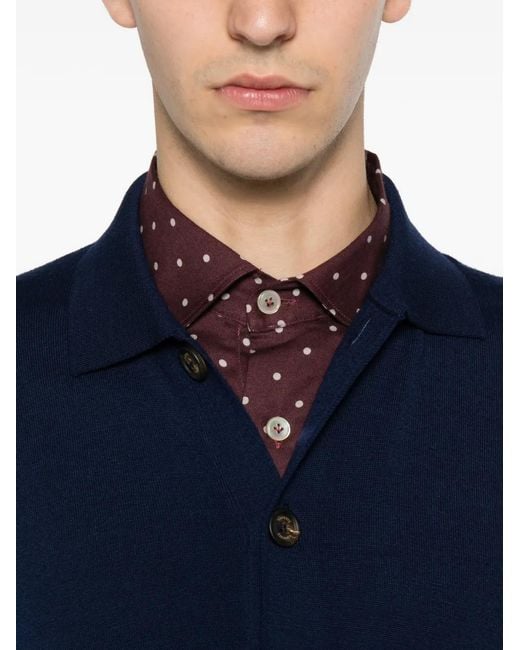 Eleventy Blue Button-Fastening Cardigan for men