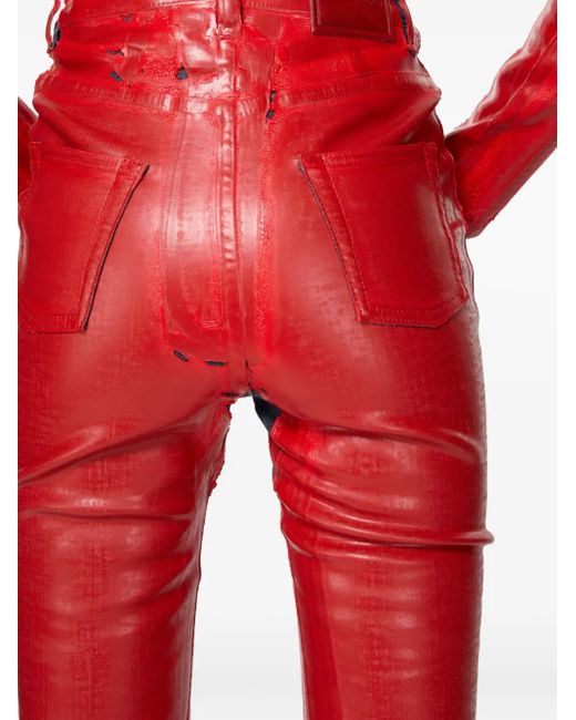 Acne Latex Flared Broek