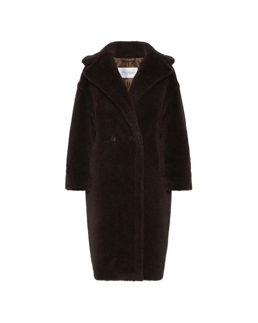 Max Mara Black Teddy Double-Breasted Coat