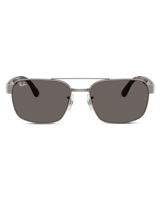 Ray-Ban Gray Logo-Lettering Sunglasses
