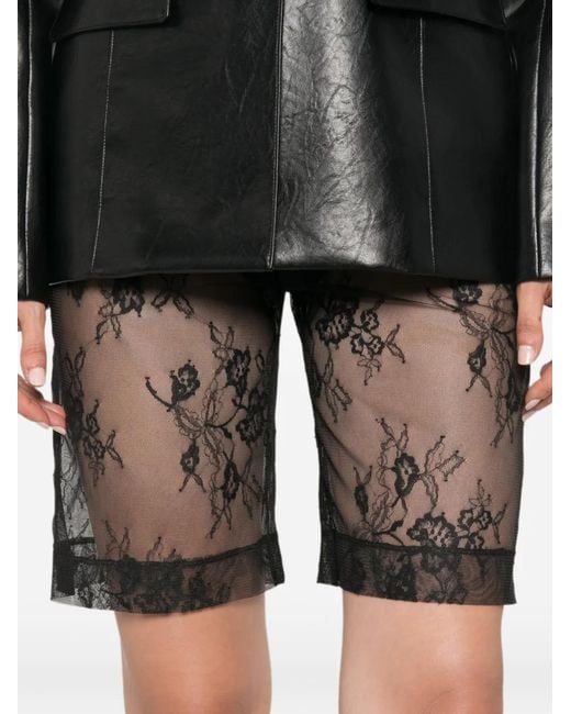 Patrizia Pepe Black Lace Bermuda Shorts