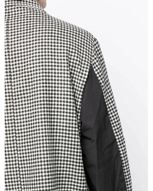 The Power for the People Gray Wool Dogtooth Pattern Coat for men