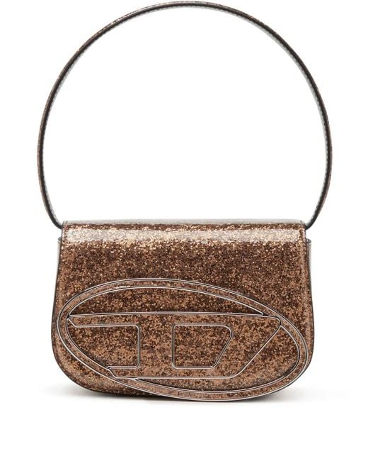 DIESEL Brown 1dr-iconic Shoulder Bag With Macro Glitter