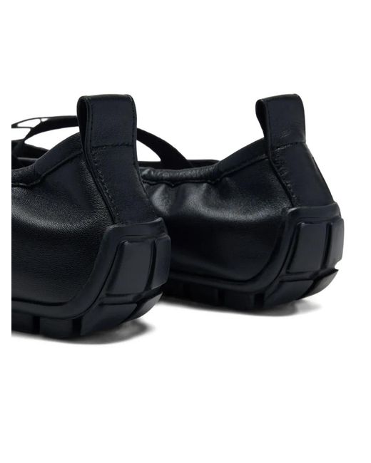 Simone Rocha Black Grip Cross-Strap Ballet Flats