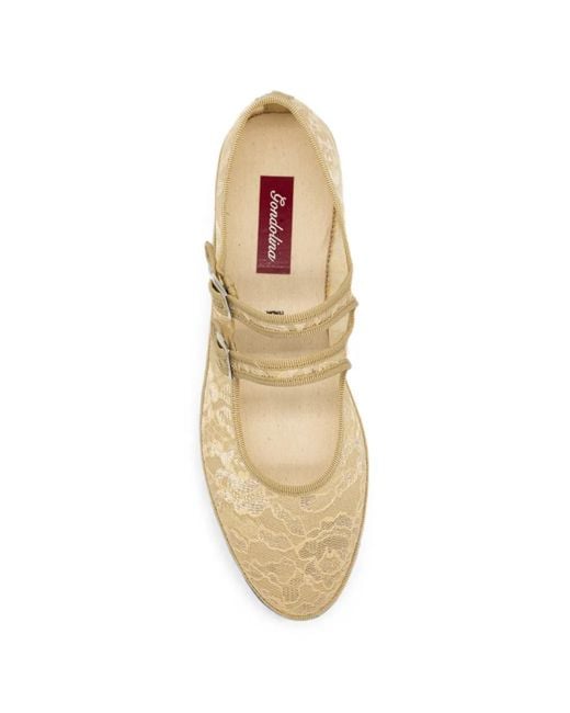 Gondolina White Colombina Lace Mary Jane Ballet Flats