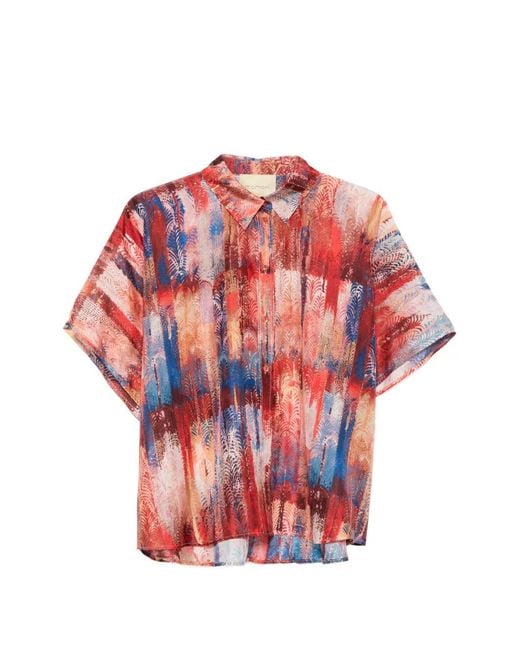 Momoní Red Brooklyn Abstract-Print Short-Sleeve Shirt