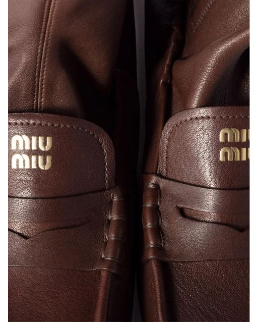 Miu Miu Brown Stiefel Im Loafer-Stil