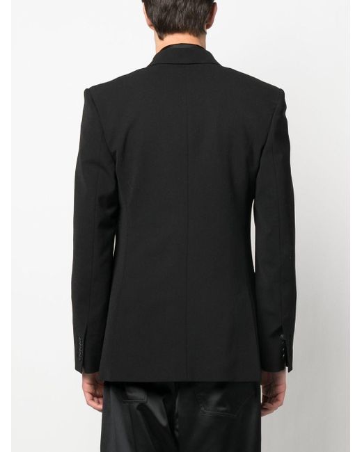 Balenciaga Black Double-breasted Peak-lapel Blazer for men