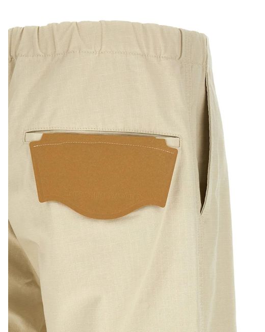 Maison Mihara Yasuhiro Natural Ripstop Logo Patch Trousers for men