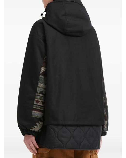 Musium Div. Black Logo-Patch Parka Coat for men