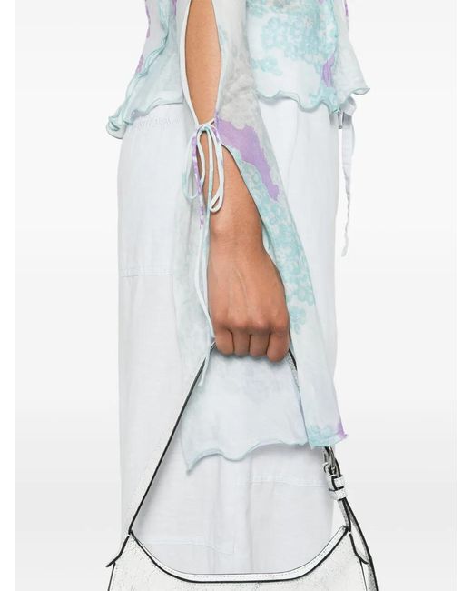 Acne Blue Women's Chiffon Printed Blouse