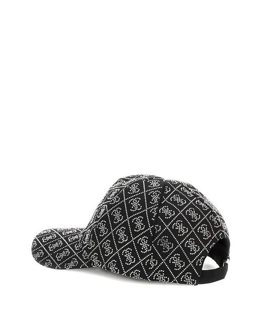 Guess Gray Rhinestone-Embellished Logo-Pattern Cap