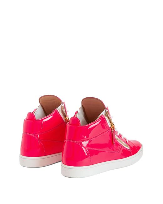 Giuseppe Zanotti Pink Kriss Zip-Fastening Patent Leather Sneakers