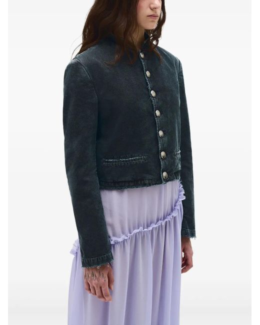 Ann Demeulemeester Blue Cropped Jacket