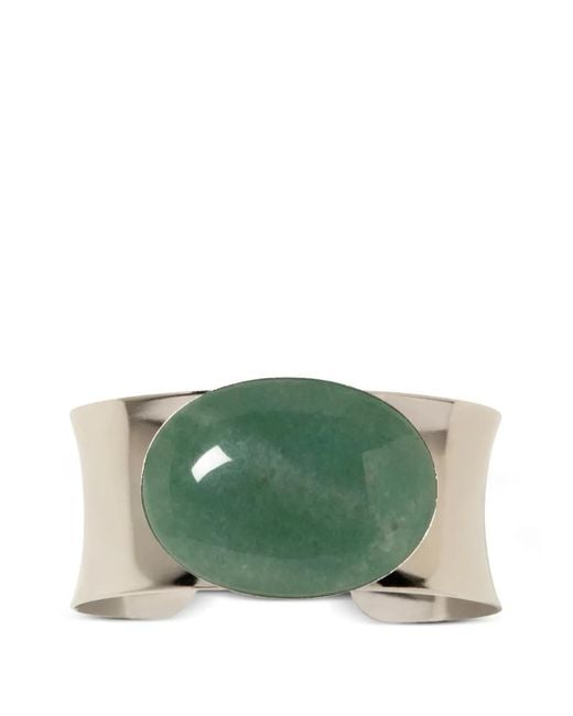 Jennifer Behr Green Oval Stone Cuff Bracelet