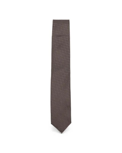 Tom Ford Brown Check-Pattern Silk Tie for men