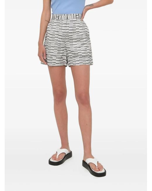 Tiger Of Sweden White Patterned Short Shorts