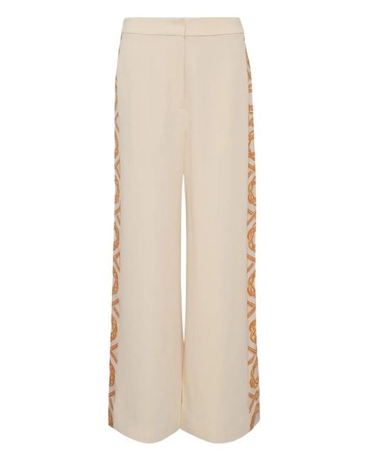Alexis Natural Side-Detail Trousers
