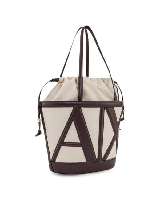 ARMANI EXCHANGE Metallic Logo-Detail Bucket Bag
