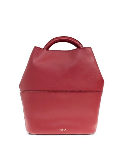 Furla Sfera レザーバケットバッグ Red