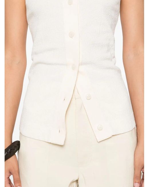 Nanushka Geribbelde Top in het White