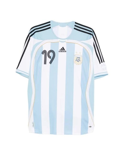 Adidas Blue Striped Pattern Round Neck T-Shirt for men