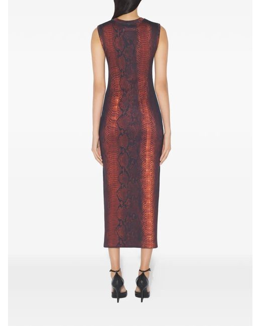 Jean Paul Gaultier Purple Python-Printed Midi Dress