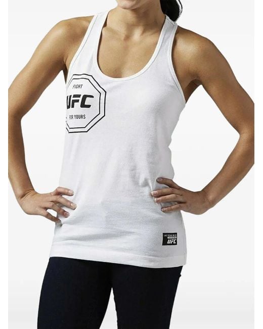 Reebok White Ufc Ufan Racerback Tank Top